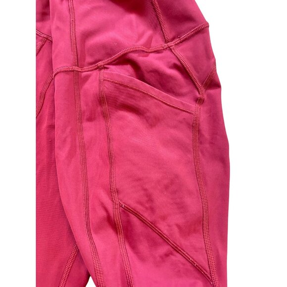 Lululemon Red Womens High-Waisted Leggings With Pockets Athleisure Size 4 - Picture 5 of 6